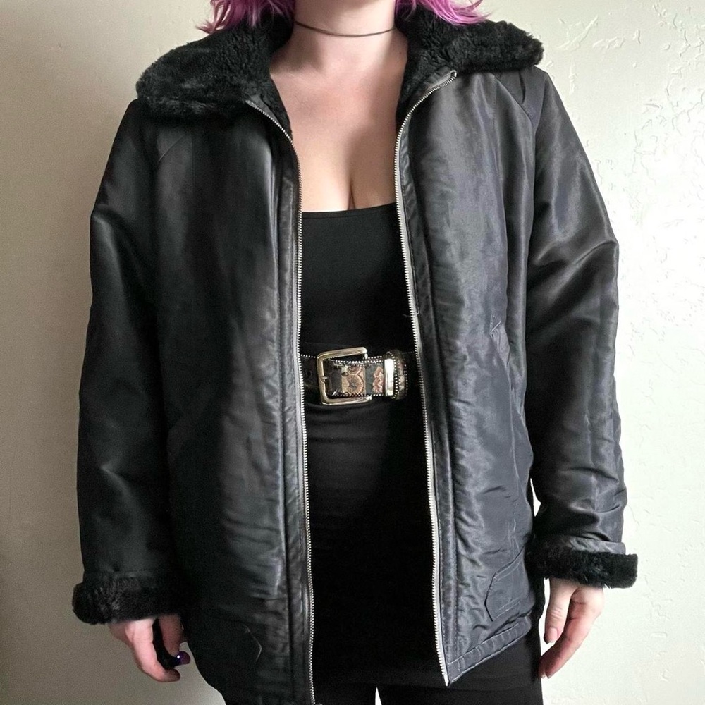 90’s vintage J. Percy for Marvin Richards reversible black bomber jacket